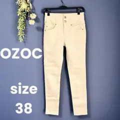 OZOC【38】ハイウエスト　スキニーカジュアルパンツ　アイボリー