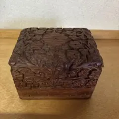 木彫り 六角形 ボックス 鳥彫刻 アジアンアンティーク風 ケース - メルカリ