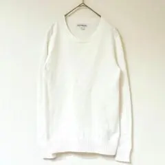 アマゾン　コットンニット　XS ホワイト　綿　100% メンズ　シンプル　春　秋のサムネイル