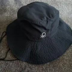 ベネトン　水陸両用　レディースハット　黒　日焼け対策