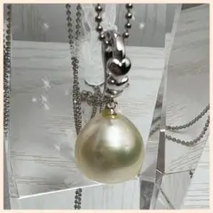 1粒 三角パール ネックレストップ シルバー 良品