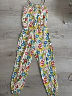 zara Girls 花柄のオーバーオール 子供服150 コンビネゾン