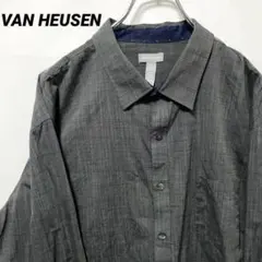 T-254 VAN HEUSEN 長袖シャツ チェック柄 XXL USA古着