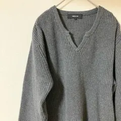 コムサイズム ニットセーター グレーLサイズ 古着