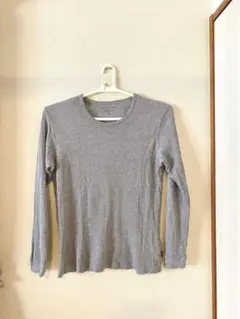 ナノユニバース　ワッフルTシャツ　長袖カットソー グレー XL