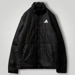 美品【adidas】中綿ジャケット 黒 M 軽量 スポーツ アウター ブルゾン
