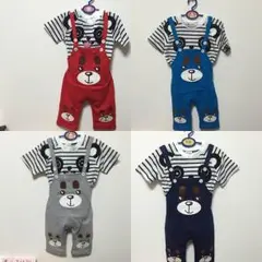 セール  ベビー パンダとクマのオーバーオールセット
