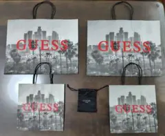 GUESSショッパー４枚＋巾着袋セット