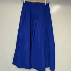 青色 フレアロングスカート