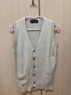 ベージュ ノースリーブ Vネック スクールベスト