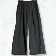 a2730 オゾック ワイドパンツ グレー 38 無地 美シルエット ワールド