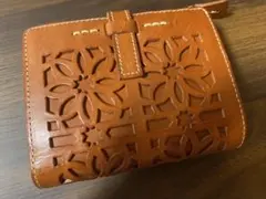 genten 本革 レザー 二つ折り財布