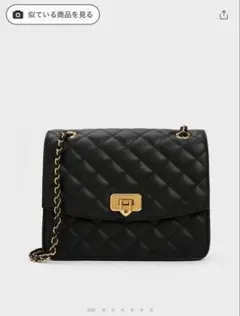 CHARLES & KEITH キルティングチェーンショルダーバッグ ブラック