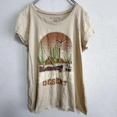 ワウンドアップ Tシャツ クルーネック 半袖 プリント XL 生成 綿