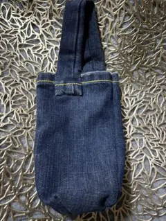 タグジーンズ　デニム製トートバッグ 水筒　ペットボトル収納可能