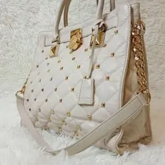 マイケルコース ショルダーバッグ 2way キルティング レザー スタッズ