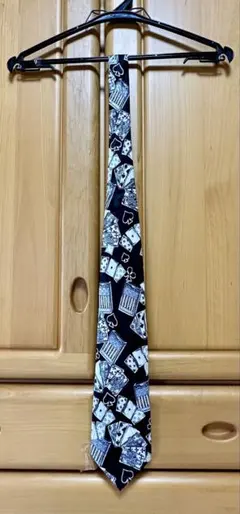 Gold City トランプ柄 ネクタイ ブラック