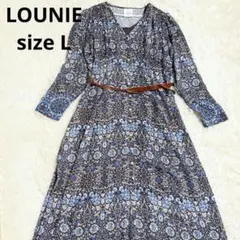 美品Lounie ルーニィ ロングワンピース フォークロア ボタニカル柄 Lのサムネイル