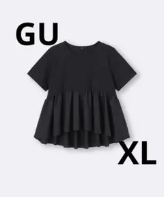 【新品】GU布帛コンビネーションTシャツ　XL