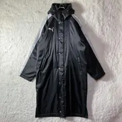 美品 PUMA プーマ ベンチコート ボア S～M ブラック 黒 フード付き