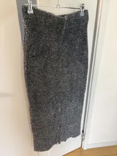 ラメ入りニット タイトスカート ロング丈