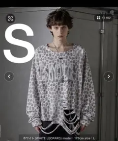 grancy 総柄ラインストーングラフィックロンT ホワイト