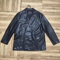 ZARA レザージャケット ブラック L XL