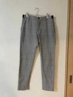 【新品】ZARA グレー系チェック柄スラックス