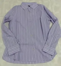 Lands' End 長袖 ストライプシャツ パープルのサムネイル