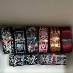 【36m】デザインリボン 赤　黒　2.5cm幅　まとめ売り　8種類*4.5m