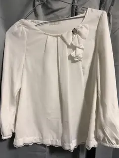 ホワイト シフォン ブラウス M