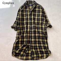 Gymphlex チェック柄 ロングシャツワンピース