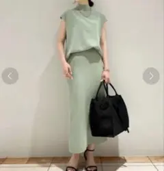 Mila Owenミラオーウェン ノースリトップスストレートスカートニットSET