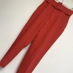 赤 ワイドパンツ