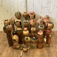 ③昭和レトロ 東北伝統工芸 民芸品 郷土玩具 こけし 小芥子 27体 まとめ売り
