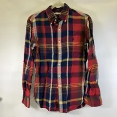 ポロラルフローレン チェックシャツ 赤 メンズ