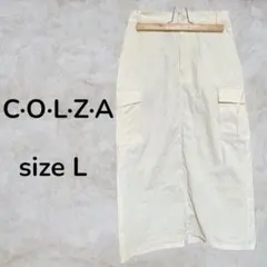 COLZA タイトスカート　ロングスカート　ミモレ丈　後ろウエストゴム　古着