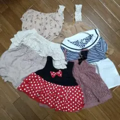 子供服 ワンピース かぼちゃパンツ 女の子 夏服 80 90 95 7点セット