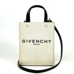 【美品】ジバンシー　ハンドバッグ　2way　Gトート　キャンバス　レザー　白　黒のサムネイル