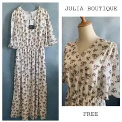 【新品未使用】Julia BOUTIQUE 花柄ロングワンピース 半袖のサムネイル