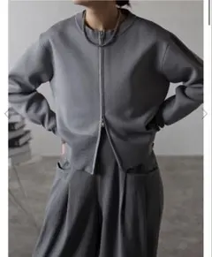 スウェットライクダブルジップカーディガン　ボンジュールサガン