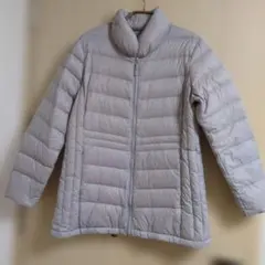 ライトグレー キルティング ダウンジャケット