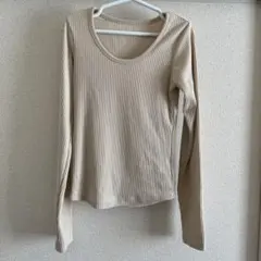 Dazy ベージュ リブ編み 長袖Tシャツ　S 美品