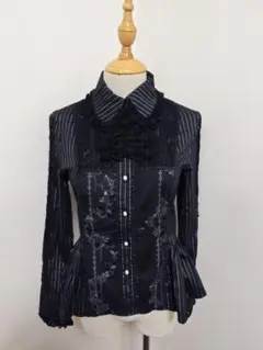 h.naoto FRILL ストライプ フリル ペプラムブラウス 2026年最新】h.NAOTO レディース シャツ・ブラウスの人気アイテム