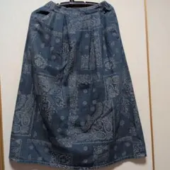 Nanea ペイズリー柄 デニムスカート フリーサイズのサムネイル