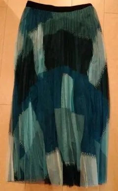 美品　チュールスカート　ロングスカート　プリーツ