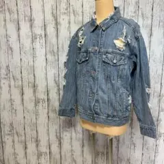 EGOIST エゴイスト ダメージ加工 デニムジャケット ジージャン ブルー