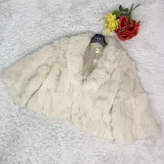 リアルファーコート クロップド ラビット ジャケット コート 本毛皮