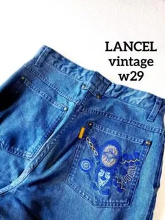 vintage ランセル デニムパンツ 刺繍 スラックス 春夏 w29 日本製のサムネイル