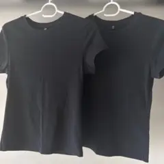 GU リブTシャツ ブラック 2枚セットのサムネイル